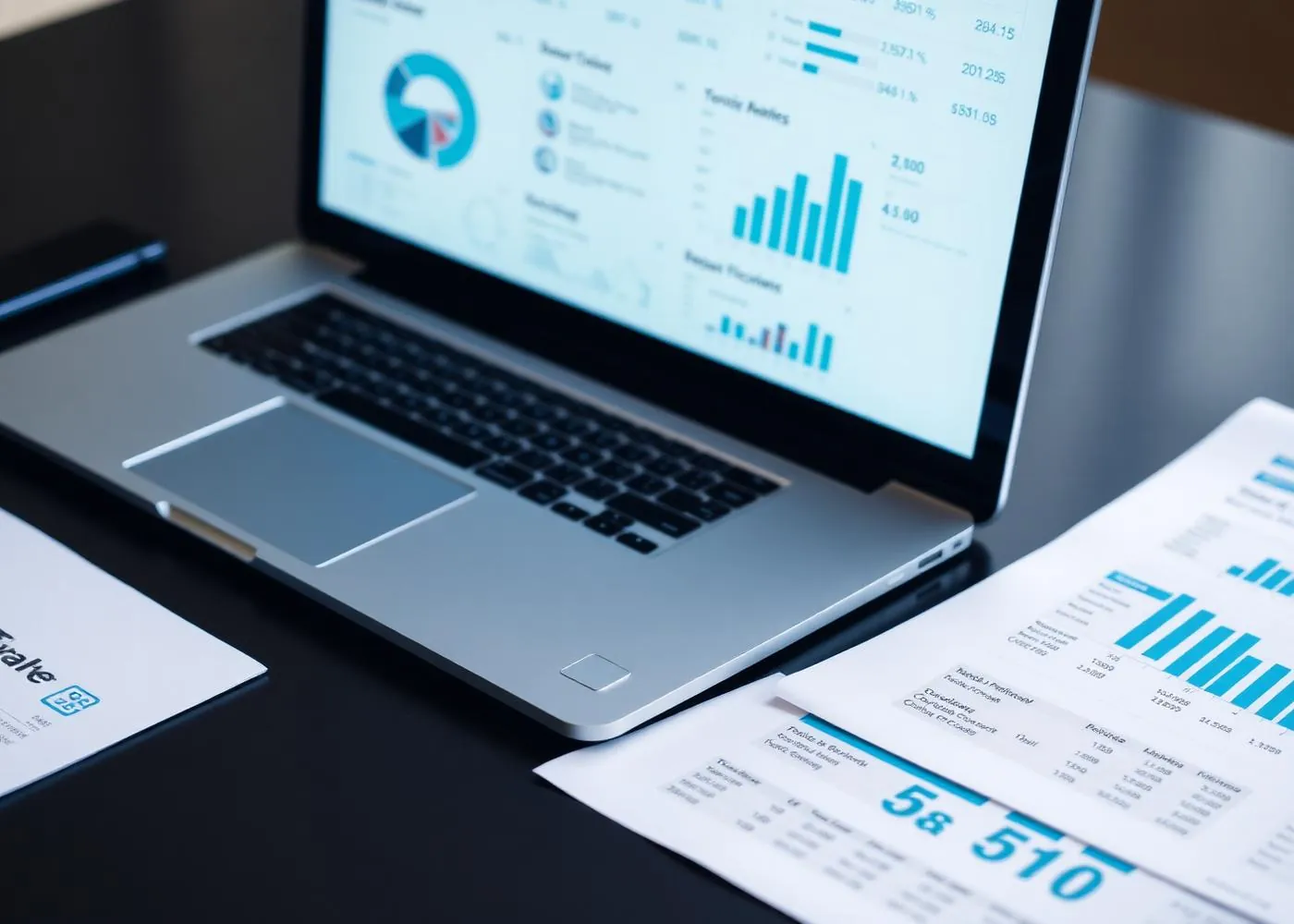 Receivables performance dashboard alongside printed recovery reports